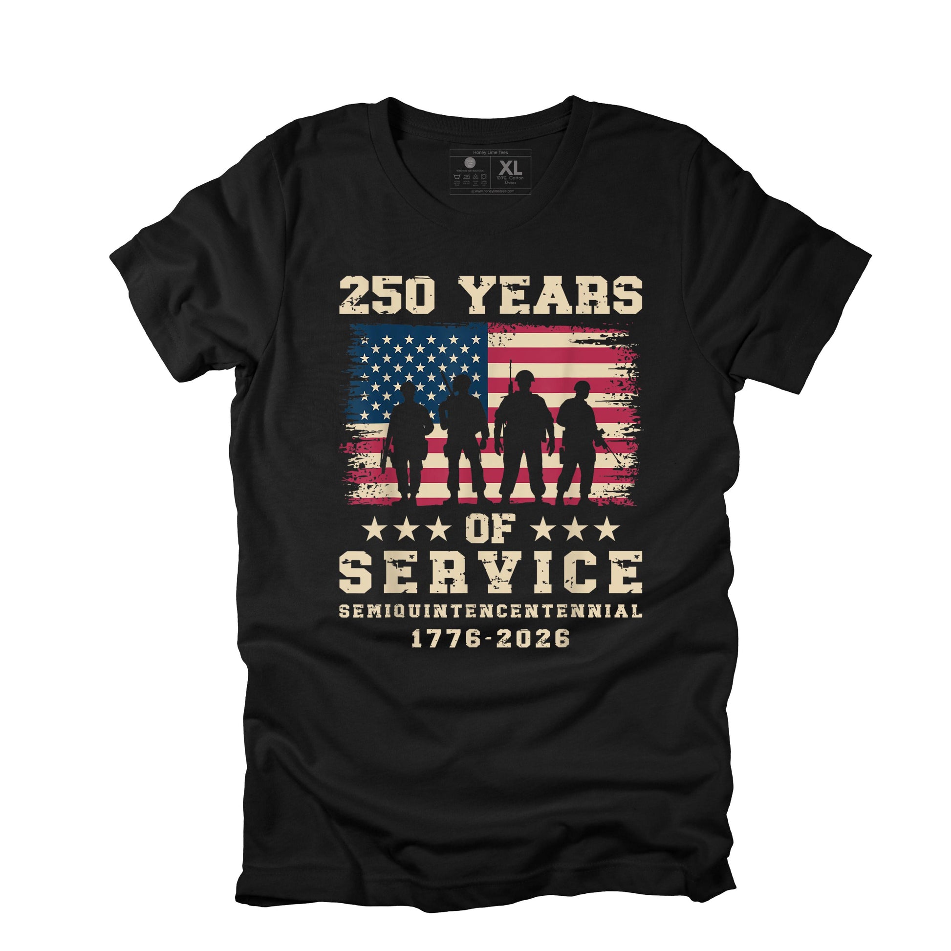 USA 250 Years of Service America Men T Shirt Patriotic American Tee XS-3XL