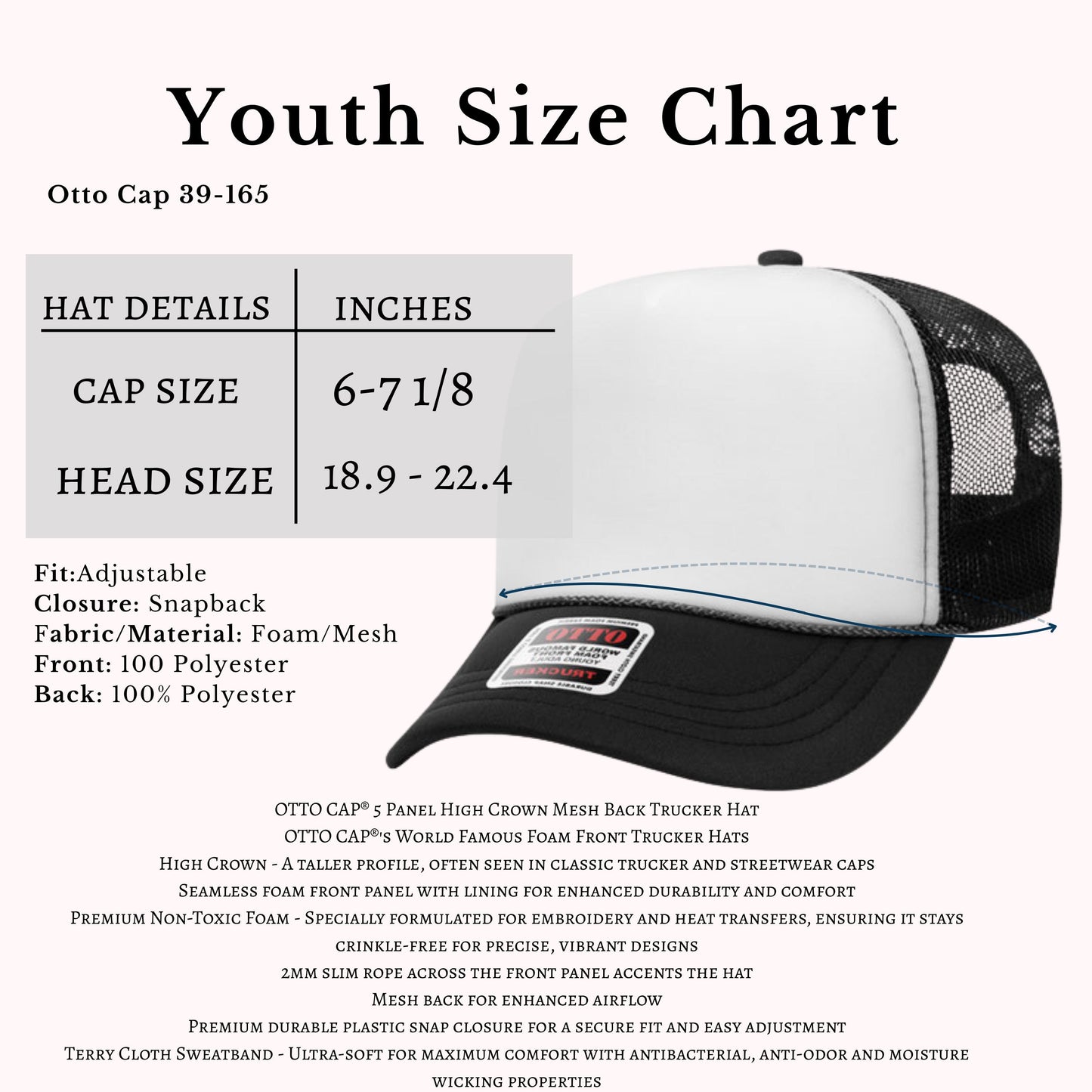 Youth Custom Logo Foam Trucker Hat – Otto 39-165 Personalized Cap