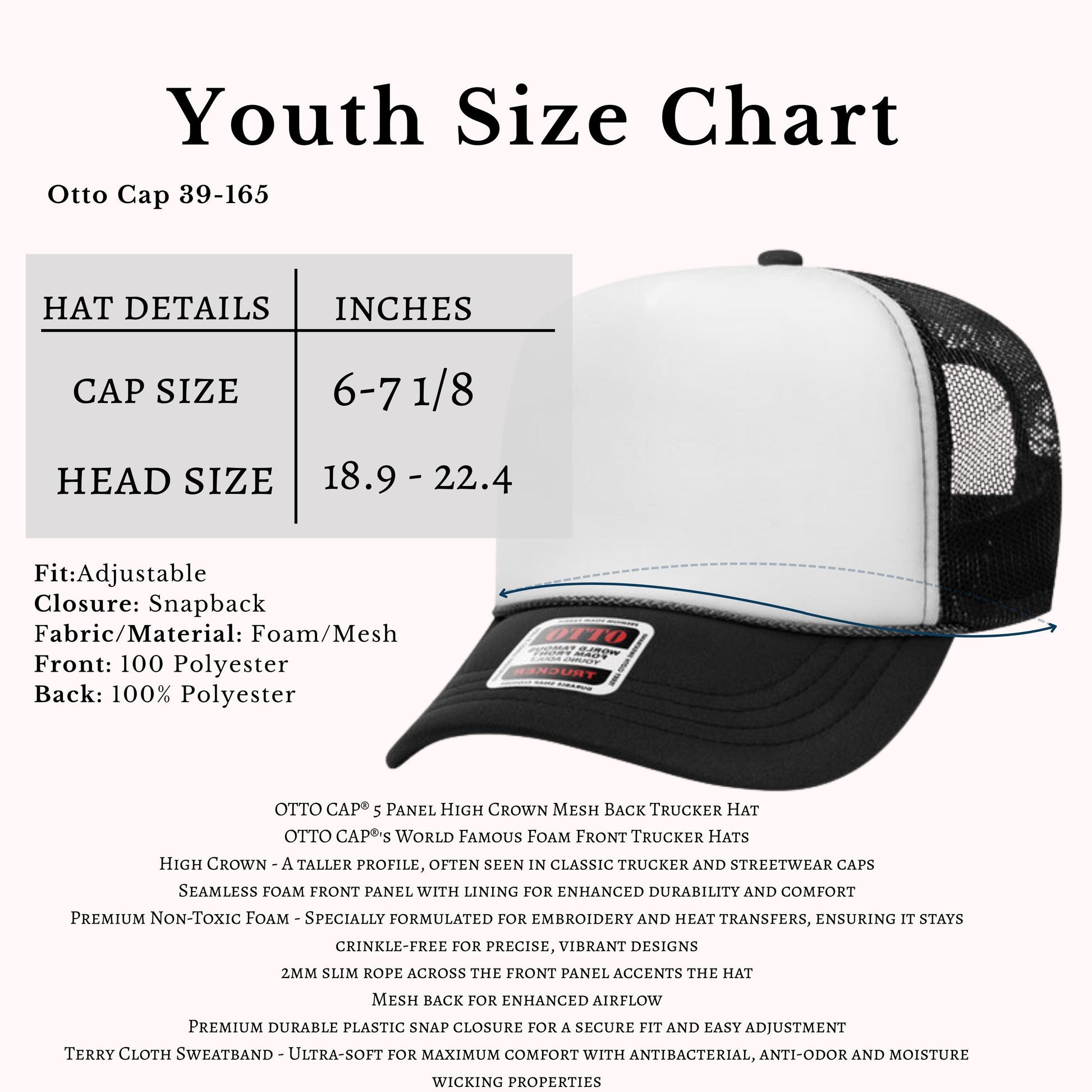 Youth Custom Boat Hat – Otto 39-165 Foam Trucker Cap