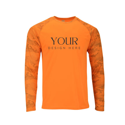 Custom Logo Cayman Camo Long Sleeve UPF 50+ Performance Sun Protection Shirts
