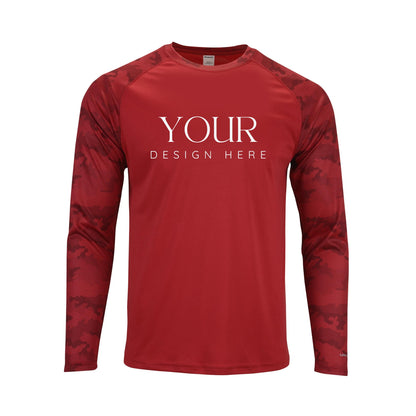 Custom Logo Cayman Camo Long Sleeve UPF 50+ Performance Sun Protection Shirts
