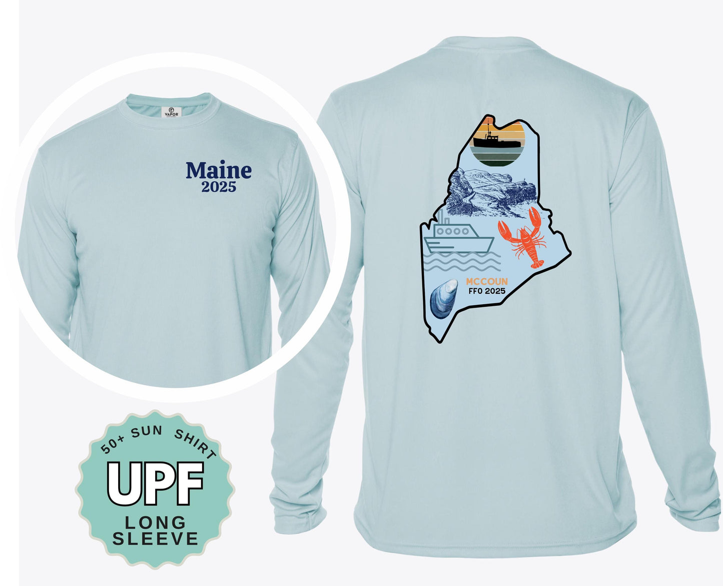 Custom Vacation UPF Shirt, Sun Protection Long Sleeve Shirt, Personalized Travel Shirt, Matching Trip Shirts