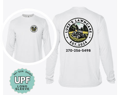 Custom UPF 50 Long Sleeve Work Shirt | Sun Protection, Logo Option, Outdoor Crew Uniforms, Lightweight UV Protective Shirt for Landscaping