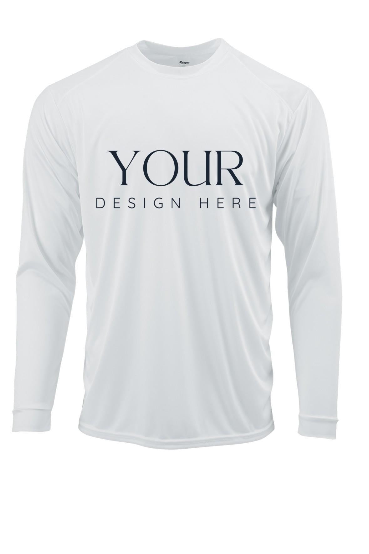 performance long sleeve shirt moisture wicking upf 50 sun protection tee custom design personalized adult crew top