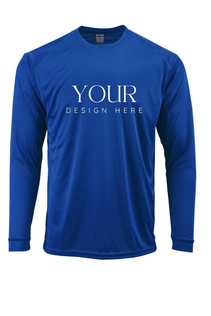 performance long sleeve shirt moisture wicking upf 50 sun protection tee custom design personalized adult crew top