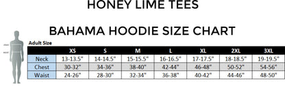 The image is a size chart for Honey Lime Tees, which includes measurements for different sizes such as neck, chest, waist, and legs.