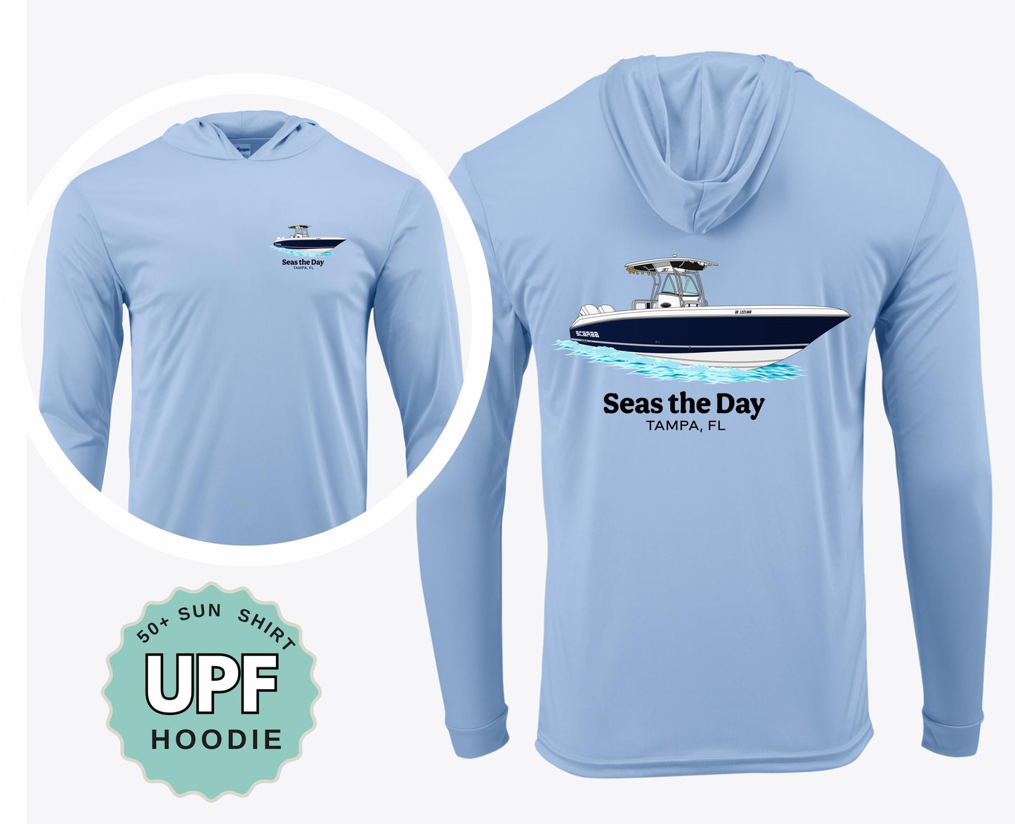 Matching Family Custom boat UPF hoodie sun protection Adult, Youth, Toddler