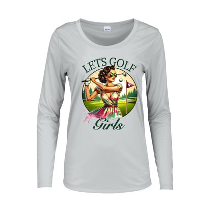UPF 50+ Long Sleeve Golf Shirt: Womens Moisture Wicking Sun Protection Tee