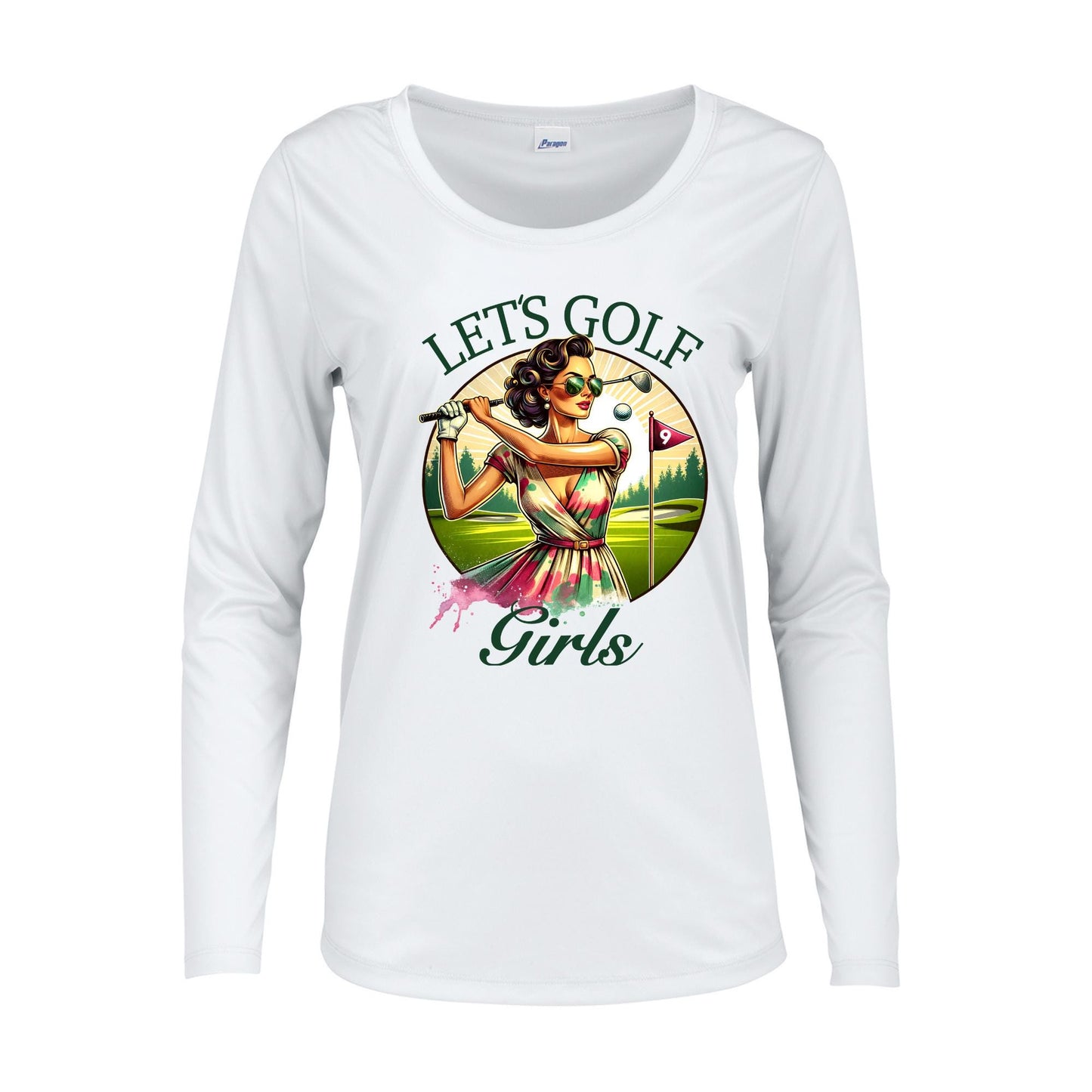UPF 50+ Long Sleeve Golf Shirt: Womens Moisture Wicking Sun Protection Tee