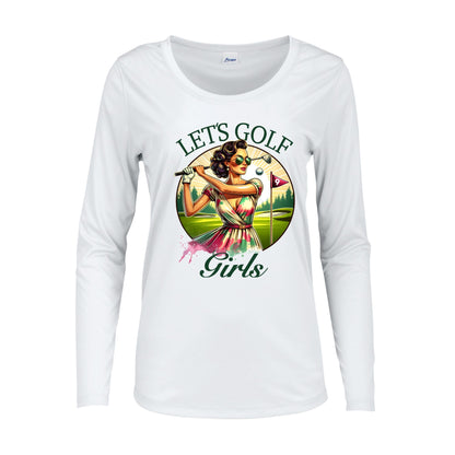 UPF 50+ Long Sleeve Golf Shirt: Womens Moisture Wicking Sun Protection Tee