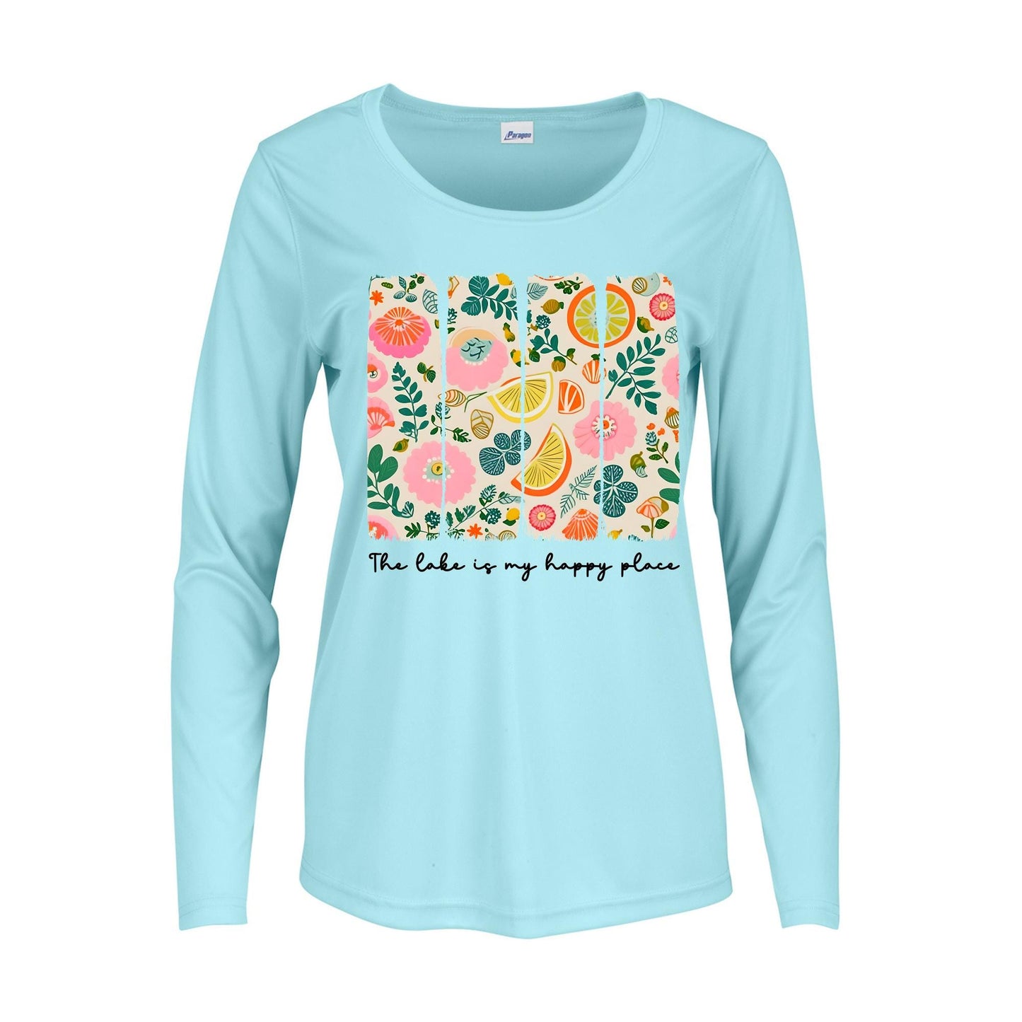 Ladies UPF 50 Lake Shirt The Lake Is My Happy Place | Women's Long Sleeve Sun Shirt | Lake Life Shirt | Boating Shirt | Lake Vacation Shirt