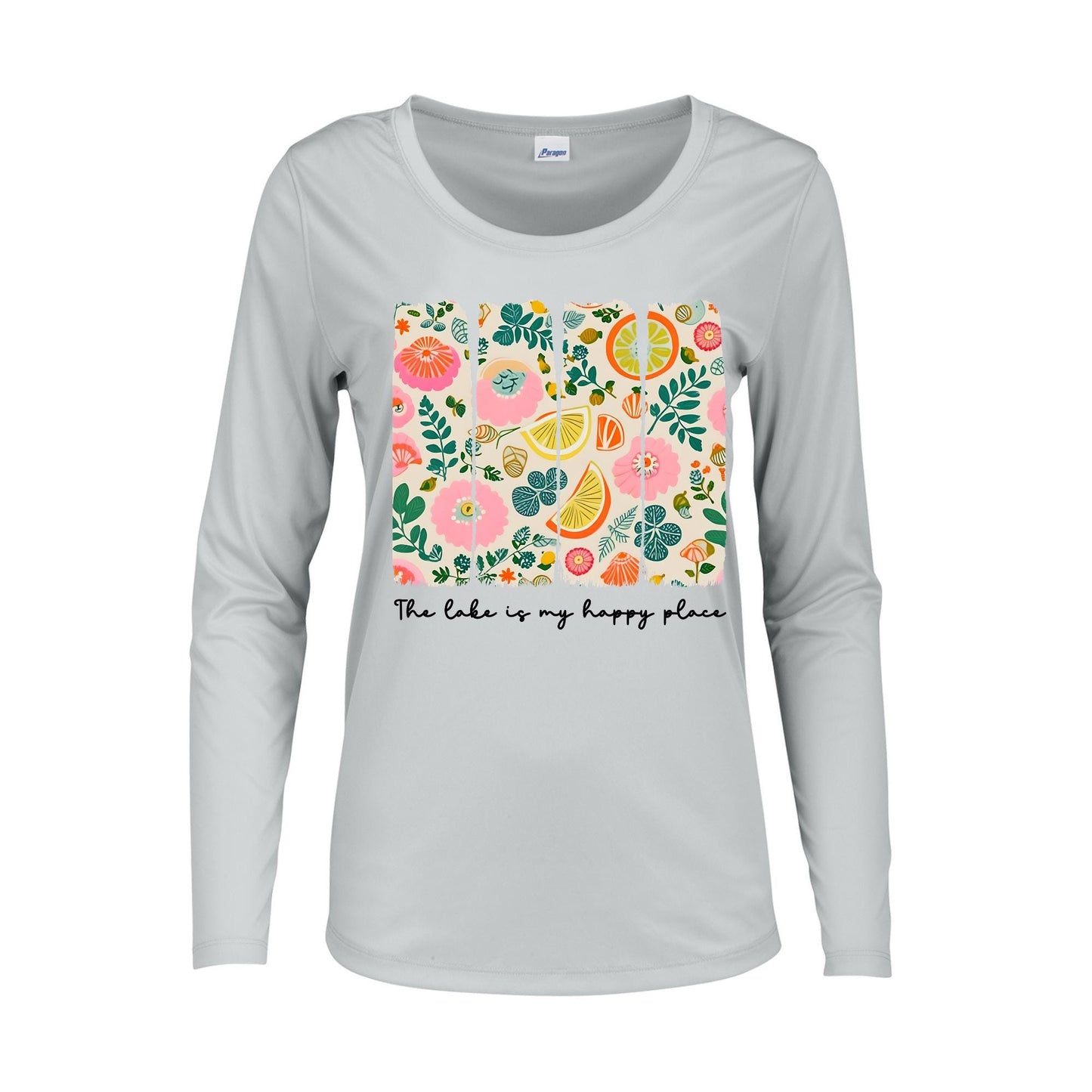 Ladies UPF 50 Lake Shirt The Lake Is My Happy Place | Women's Long Sleeve Sun Shirt | Lake Life Shirt | Boating Shirt | Lake Vacation Shirt