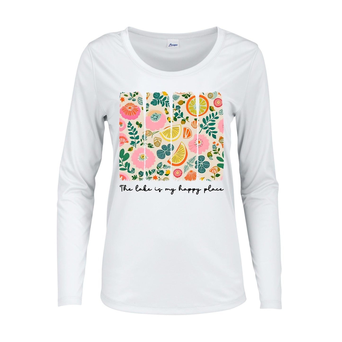 Ladies UPF 50 Lake Shirt The Lake Is My Happy Place | Women's Long Sleeve Sun Shirt | Lake Life Shirt | Boating Shirt | Lake Vacation Shirt