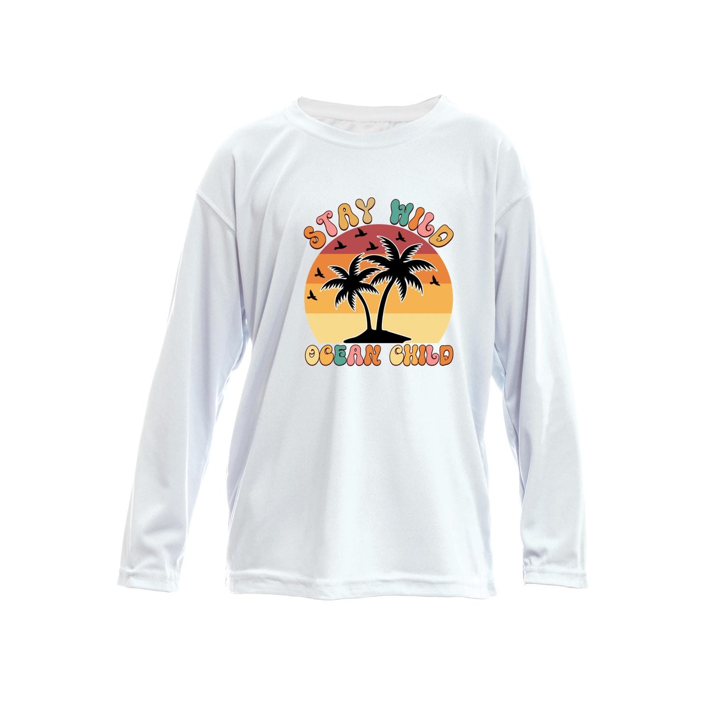 Toddler and Youth UPF50+ Sun Protection Long Sleeve Sunshirt: Stay Wild Ocean Child