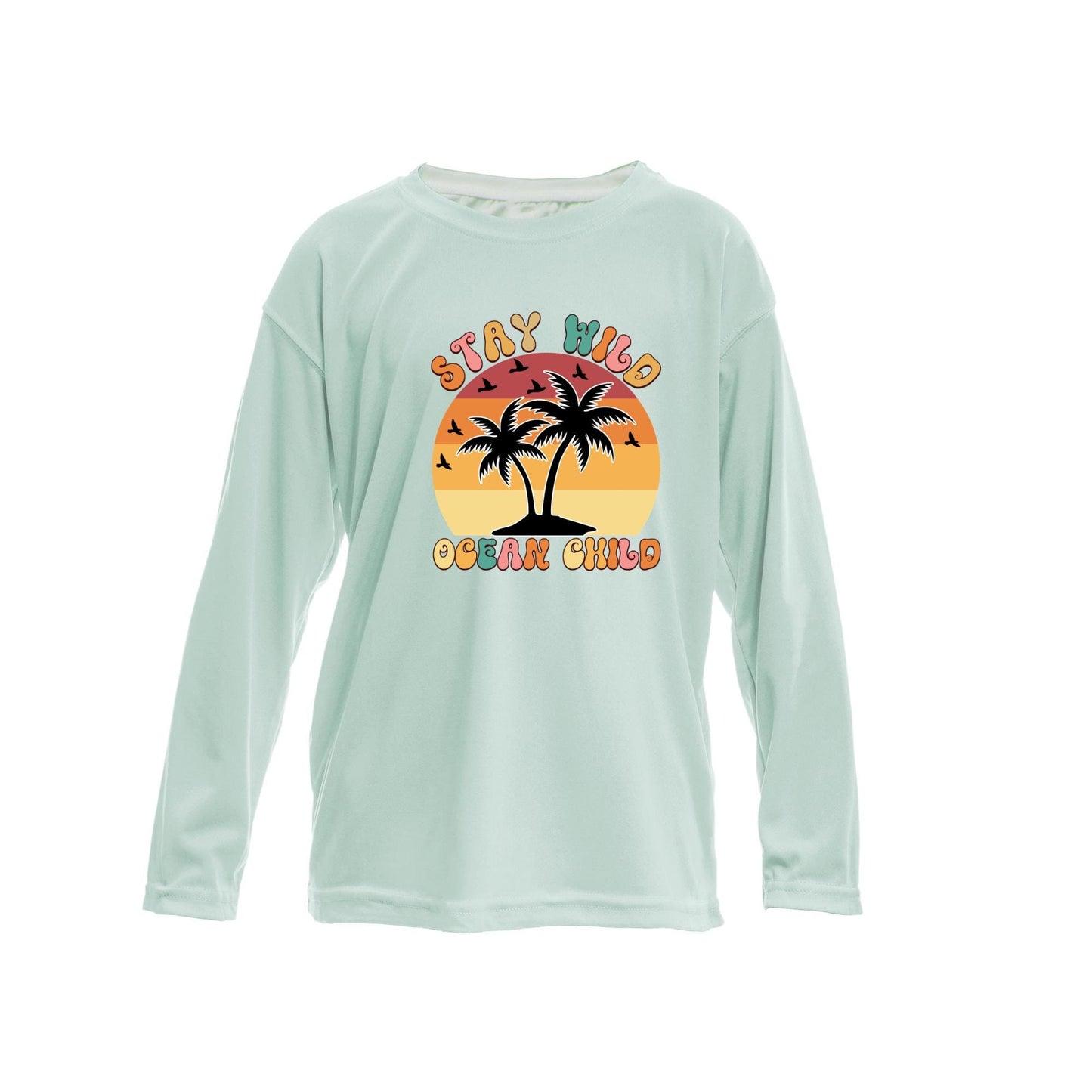 Toddler and Youth UPF50+ Sun Protection Long Sleeve Sunshirt: Stay Wild Ocean Child