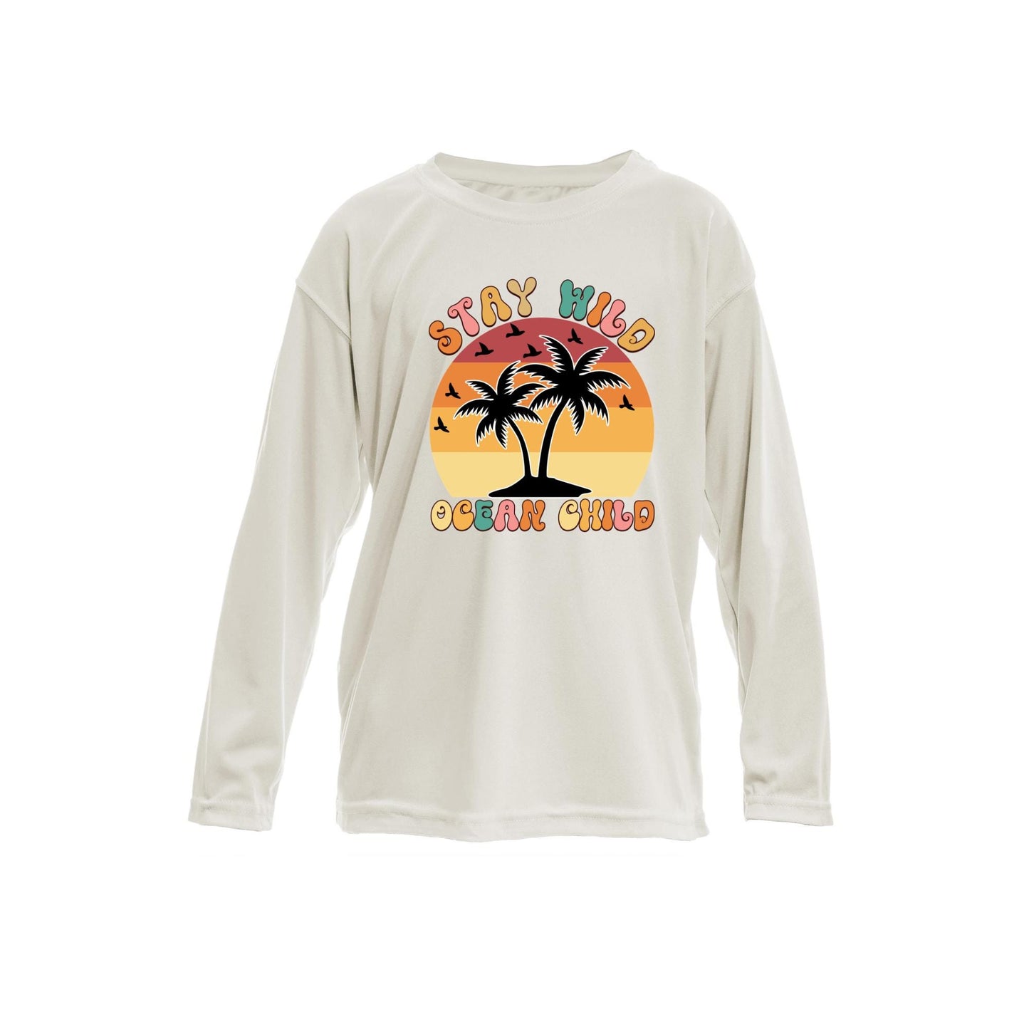Toddler and Youth UPF50+ Sun Protection Long Sleeve Sunshirt: Stay Wild Ocean Child