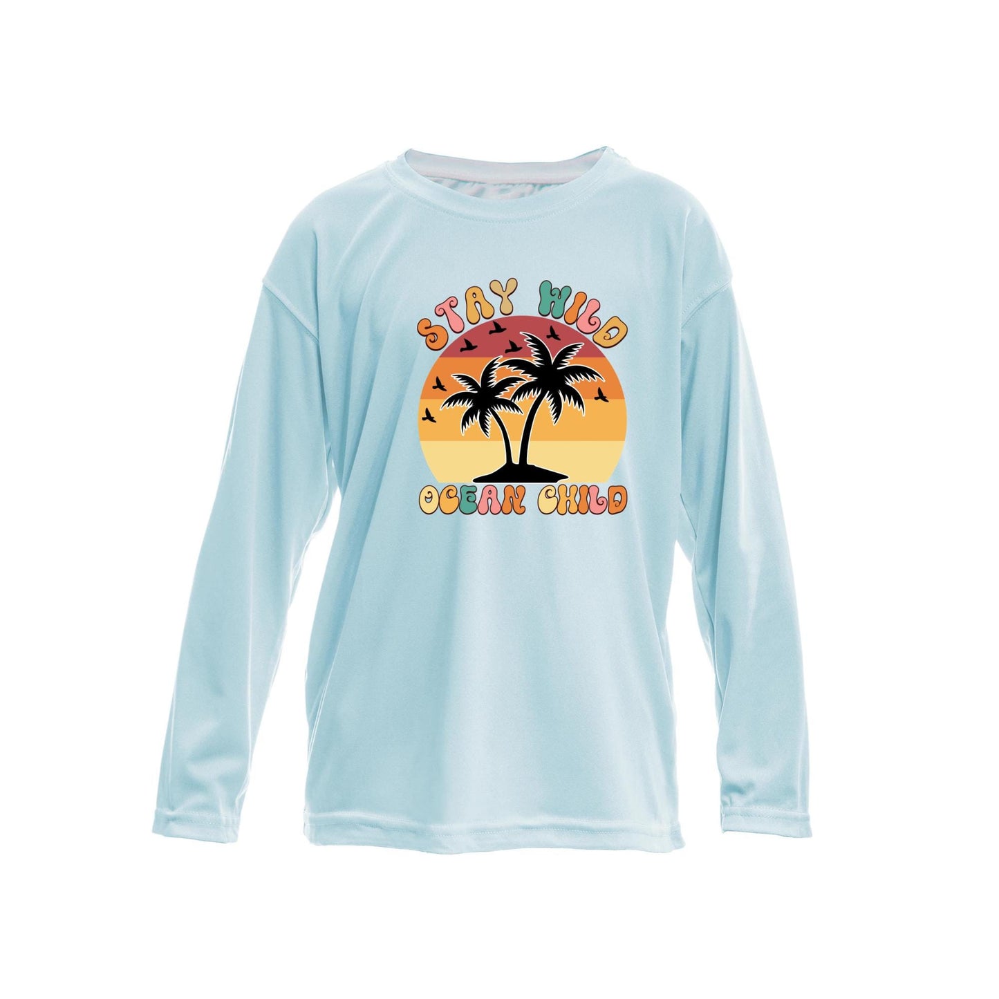 Toddler and Youth UPF50+ Sun Protection Long Sleeve Sunshirt: Stay Wild Ocean Child