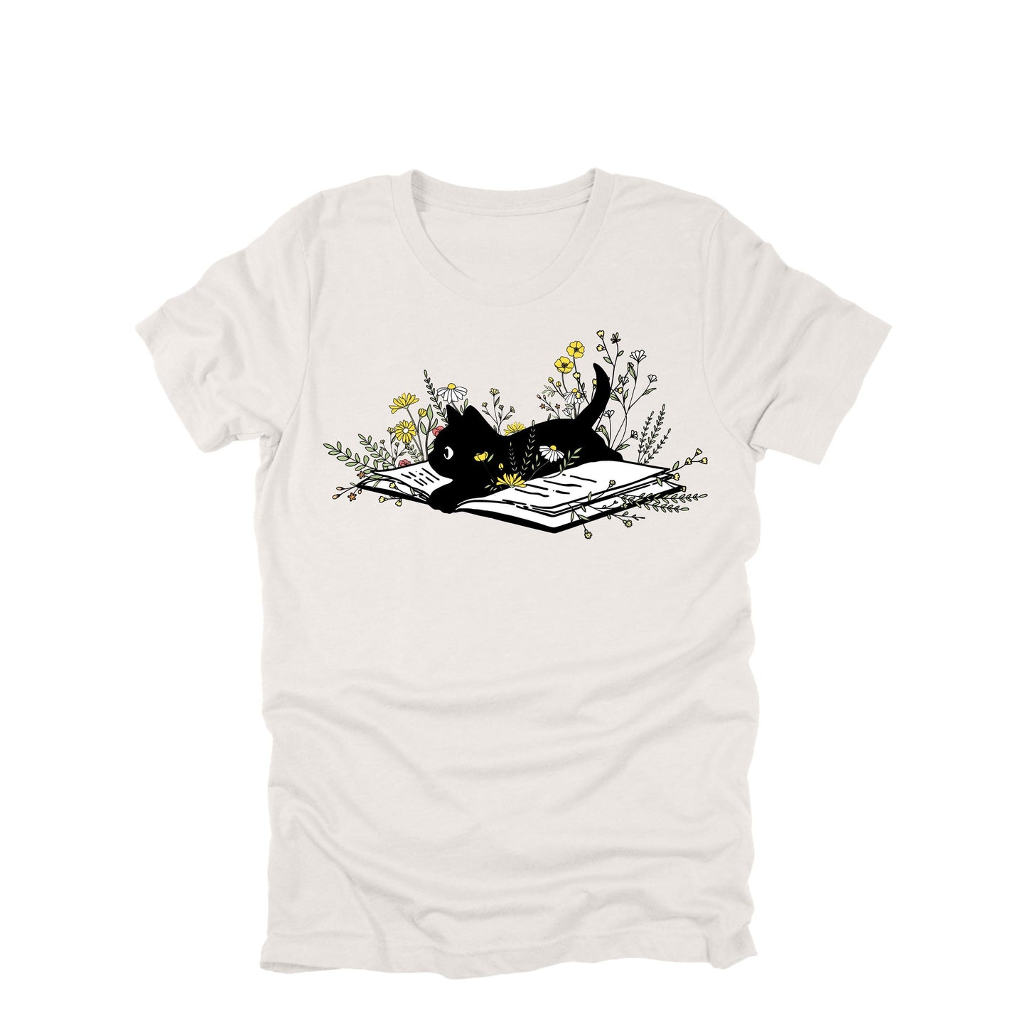 Black Cat Book Shirt, Cat Lover Book Shirt, Reading Cat Tee, Book Lover Shirt, Floral Cat Shirt, Cute Cat Graphic Tee