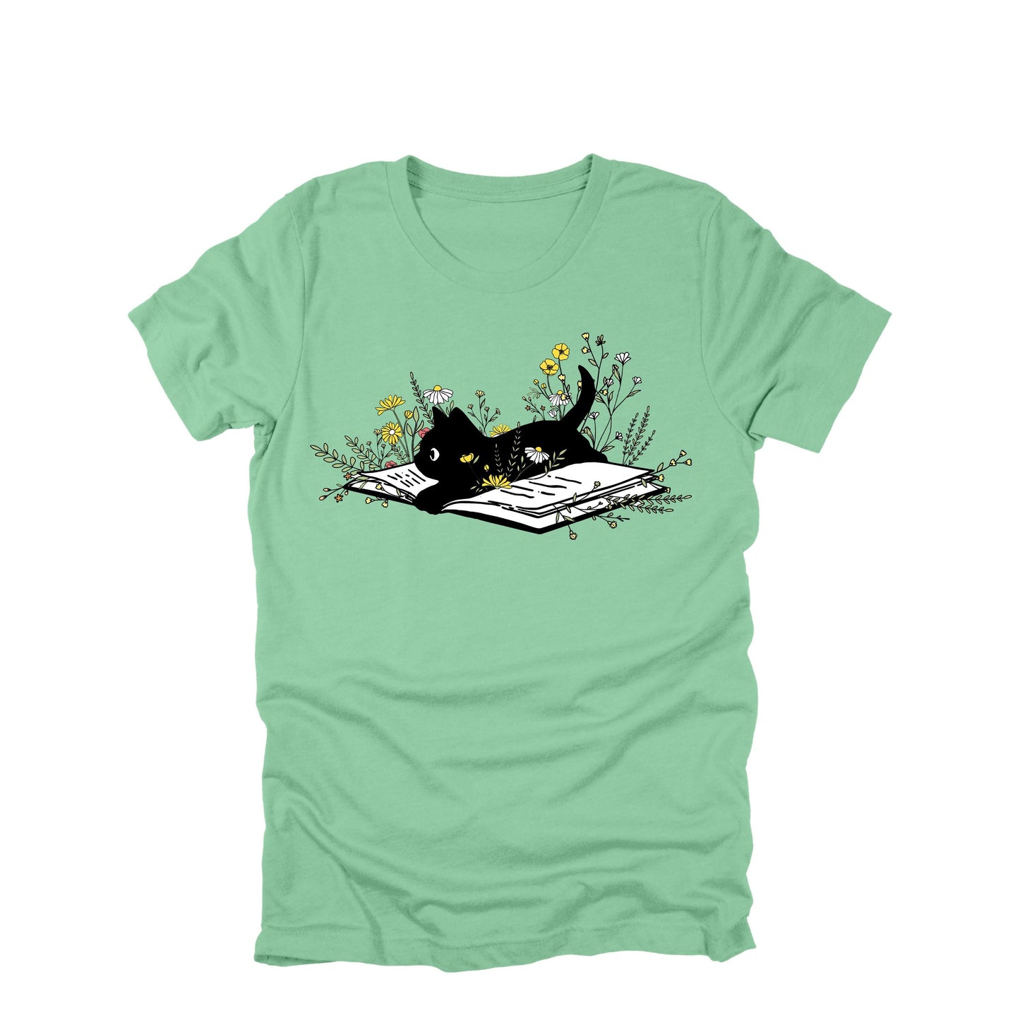 Black Cat Book Shirt, Cat Lover Book Shirt, Reading Cat Tee, Book Lover Shirt, Floral Cat Shirt, Cute Cat Graphic Tee