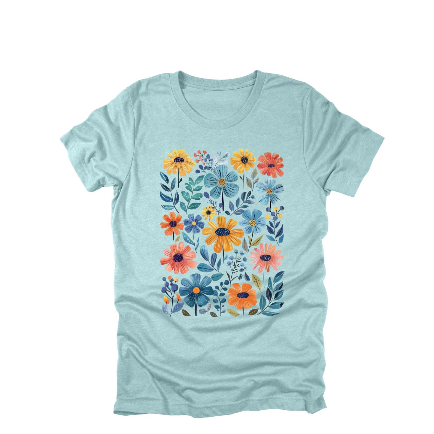 Bright Spring Florals Graphic Tee, Lightweight Cotton