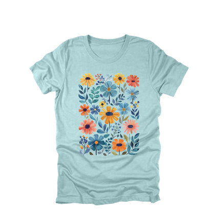 Bright Spring Florals Graphic Tee, Lightweight Cotton