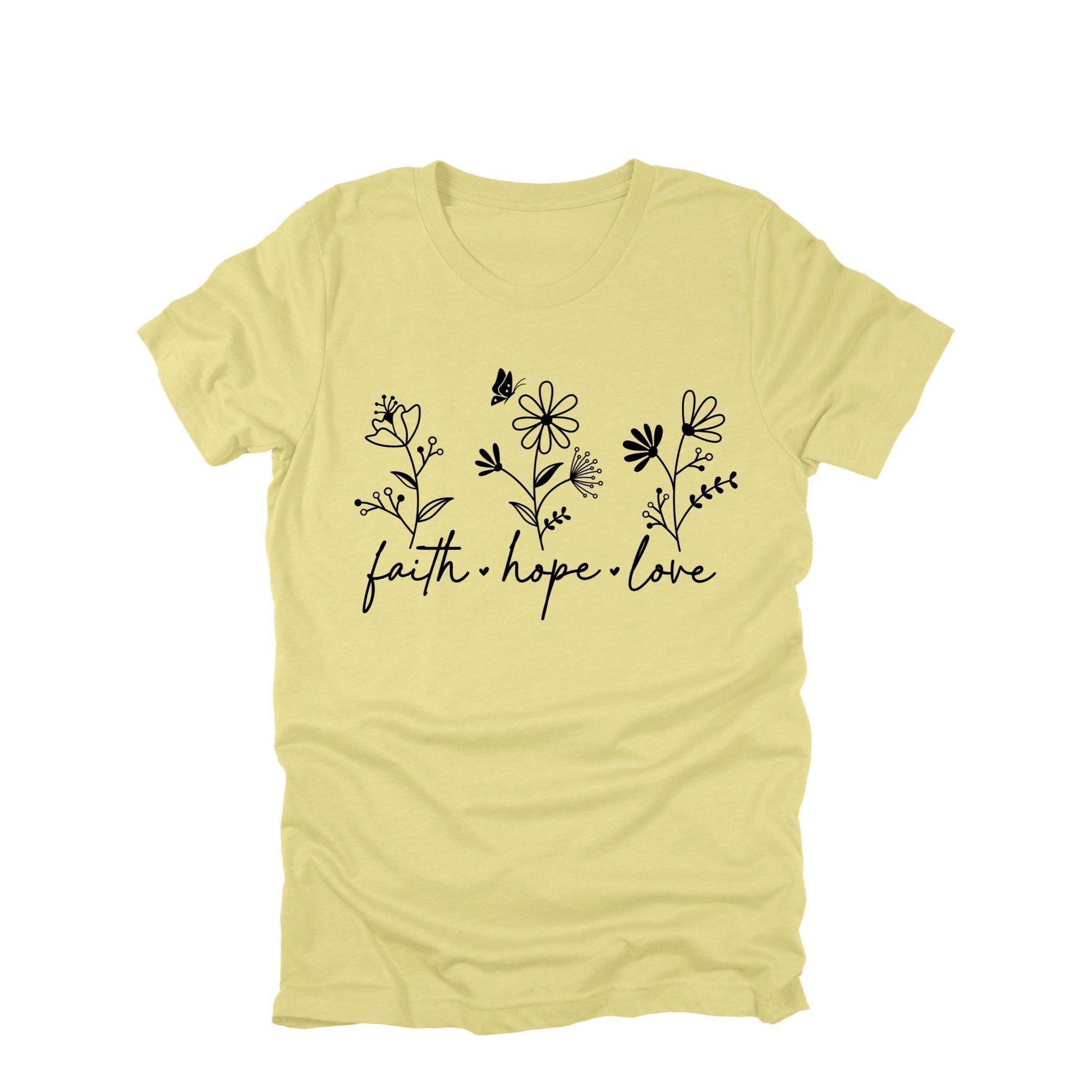 Faith Hope Love Floral Christian Bible Shirt, Faith Shirt, Inspirational Christian Tee, Religious Graphic Tee, Faith Shirt, Christian Gift