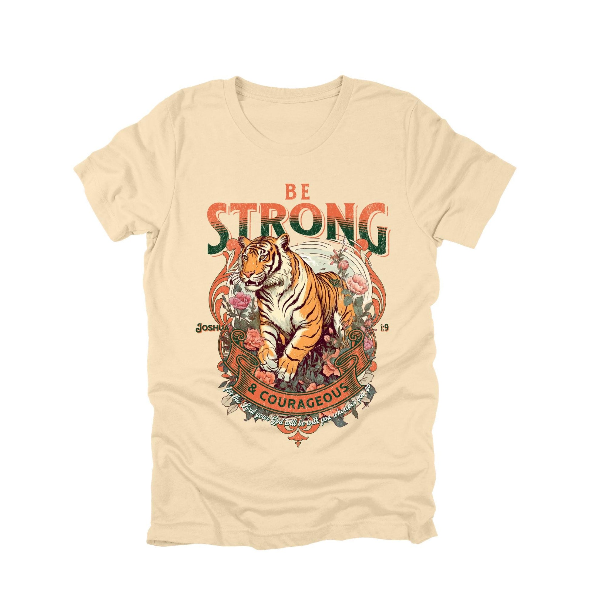Be Strong and Courageous Lion Shirt, Christian Faith Shirt, Inspirational Christian Tee, Religious Graphic Tee, Faith Shirt, Christian Gift