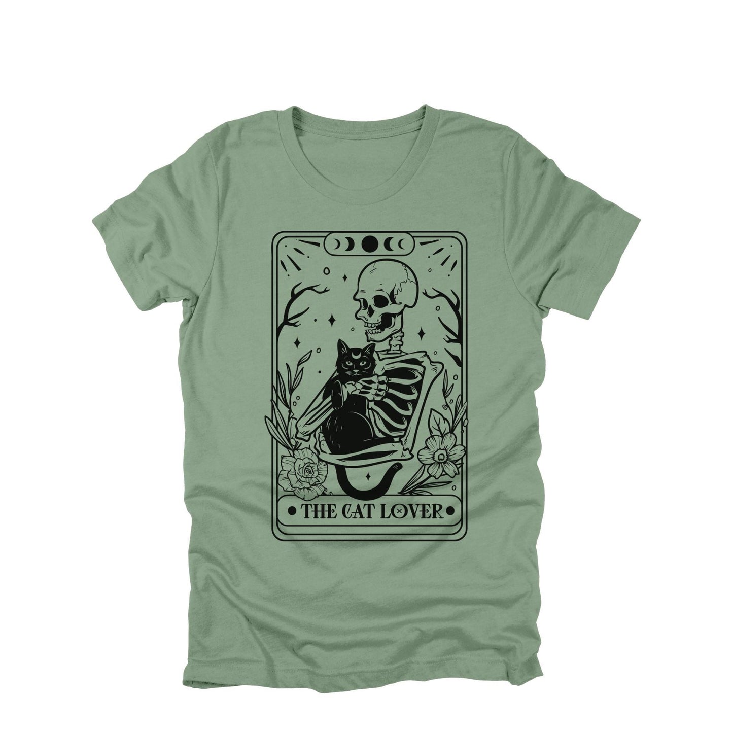 The Cat Lover Tarot Shirt, Skeleton Cat Shirt, Gothic Cat Lover Tee, Witchy Cat Graphic Tee, Dark Aesthetic Cat Shirt