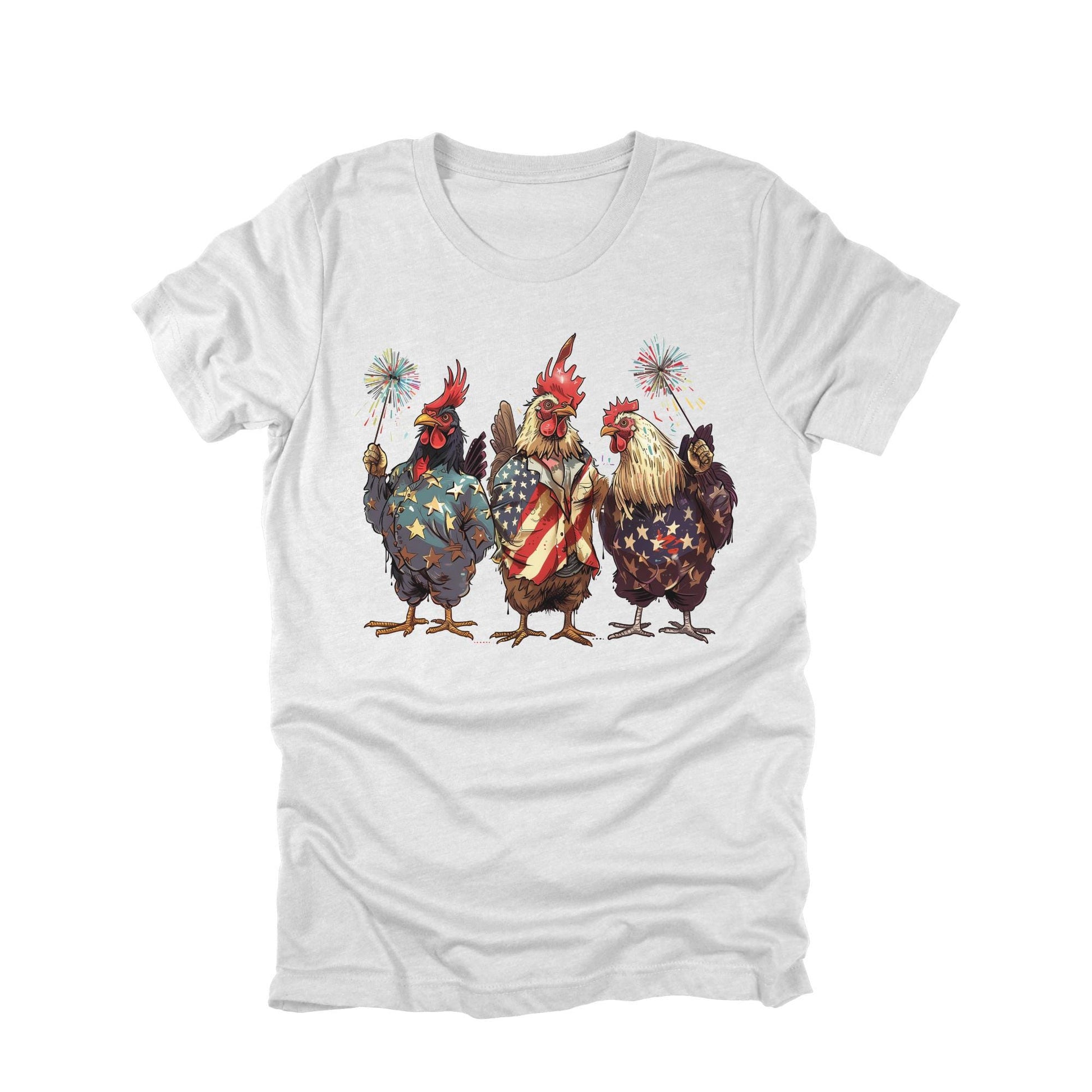 Patriotic Chicken Shirt, 4th of July Chicken Tee, Funny Patriotic Rooster Shirt, Americana Farm Chicken Tee