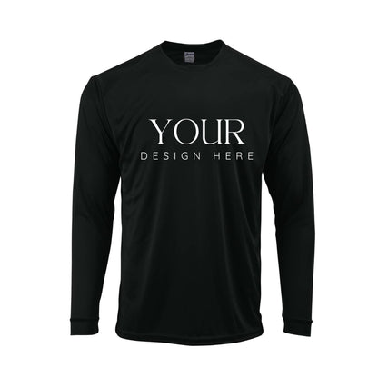 performance long sleeve shirt moisture wicking upf 50 sun protection tee custom design personalized adult crew top