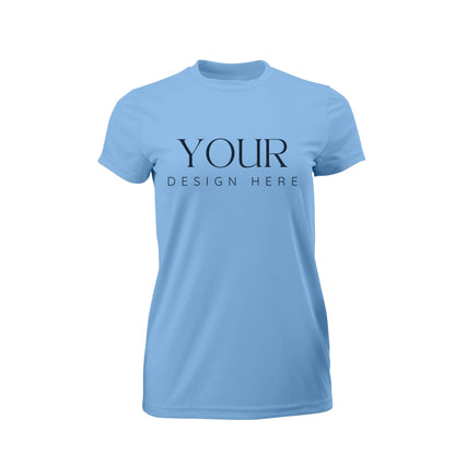 Ladies UPF Short Sleeve Crew Neck Custom Sun Shirt, Crew Neck Short Sleeve UPF Shirt, Personalized Performance Tee, Custom Logo Shirt