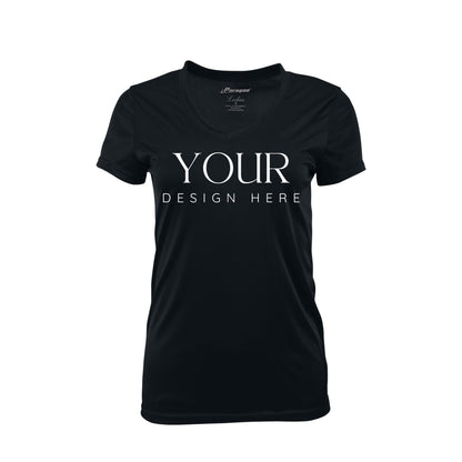 Ladies UPF Short Sleeve V-Neck Custom Sun Shirt, Crew Neck Short Sleeve UPF Shirt, Personalized Performance Tee, Custom Logo Shirt