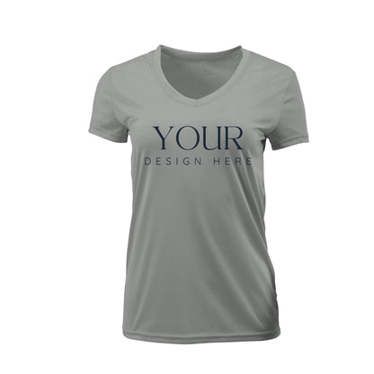Ladies UPF Short Sleeve V-Neck Custom Sun Shirt, Crew Neck Short Sleeve UPF Shirt, Personalized Performance Tee, Custom Logo Shirt