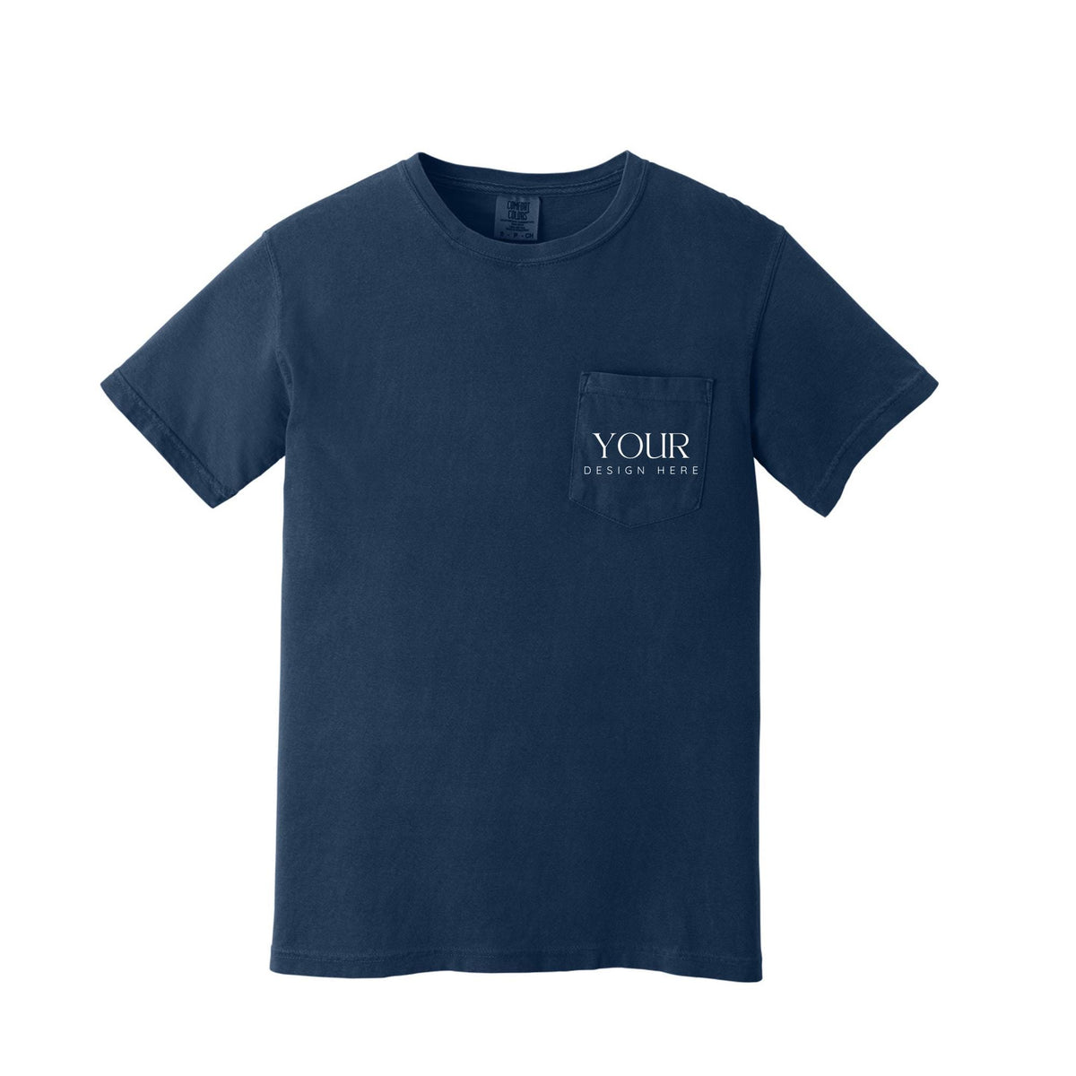 Comfort Colors 6030 Custom Pocket T-Shirt, Upload Your Logo, Personalized Business Shirt, Front Back Logo Tee