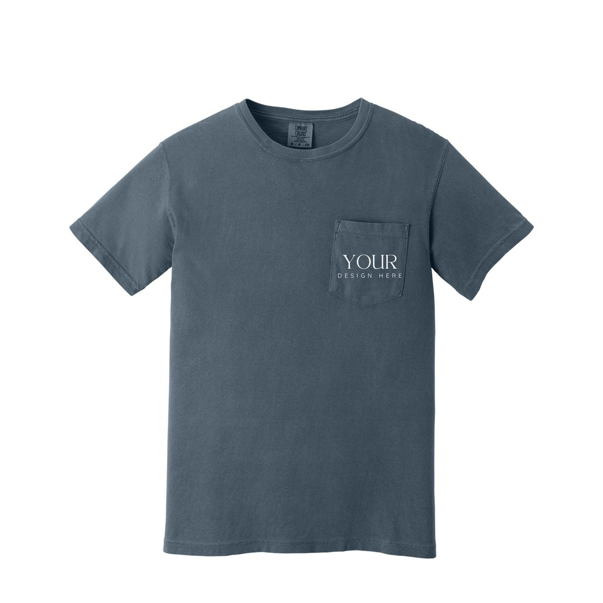 Comfort Colors 6030 Custom Pocket T-Shirt, Personalized Logo Shirt, Custom Business Tee, Front Back Logo Shirt, Company Team Shirt