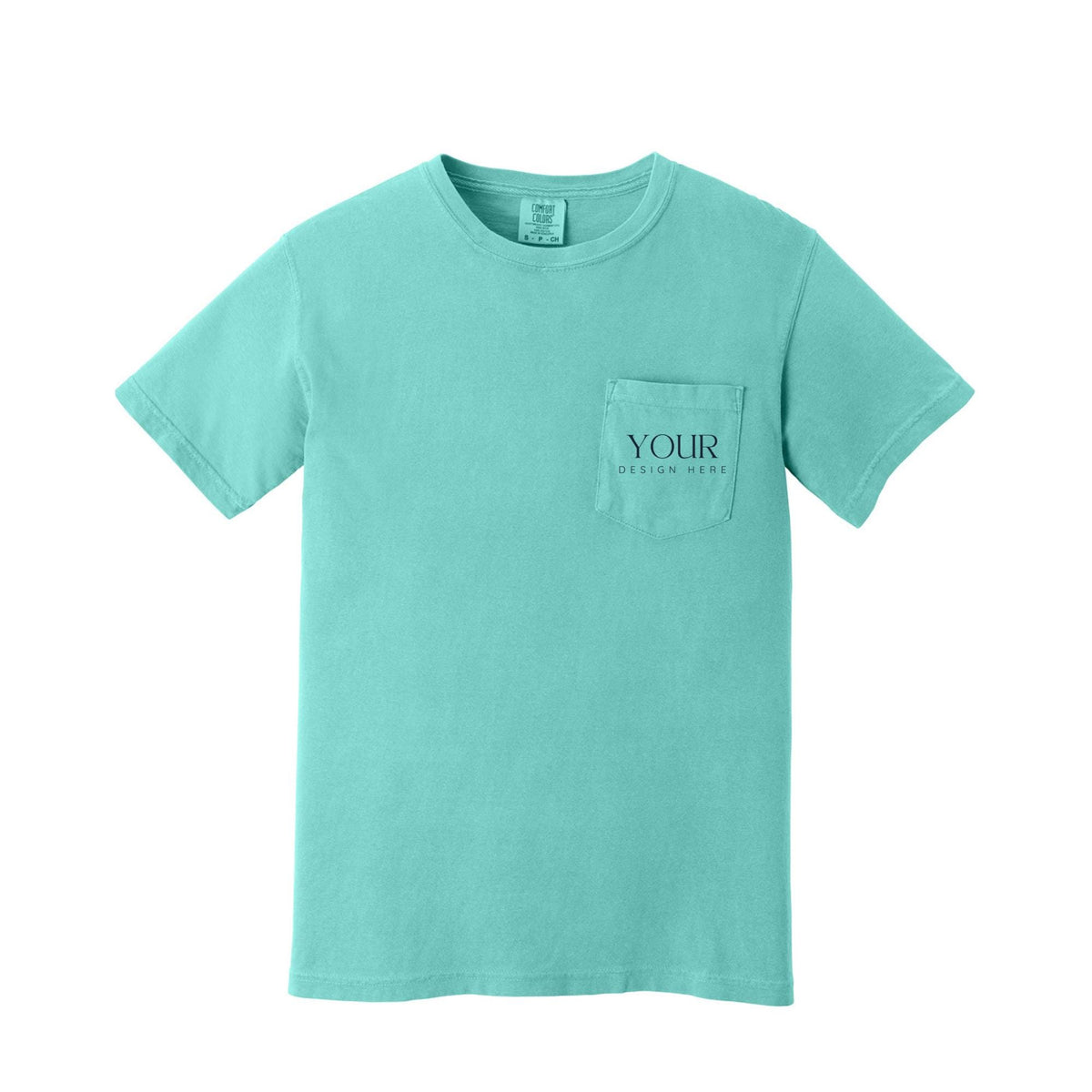 Comfort Colors 6030 Custom Pocket T-Shirt, Upload Your Logo, Personalized Business Shirt, Front Back Logo Tee