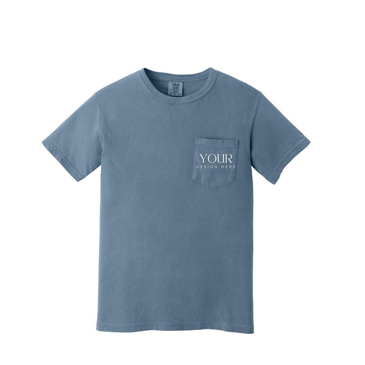 Comfort Colors 6030 Custom Pocket T-Shirt, Upload Your Logo, Personalized Business Shirt, Front Back Logo Tee