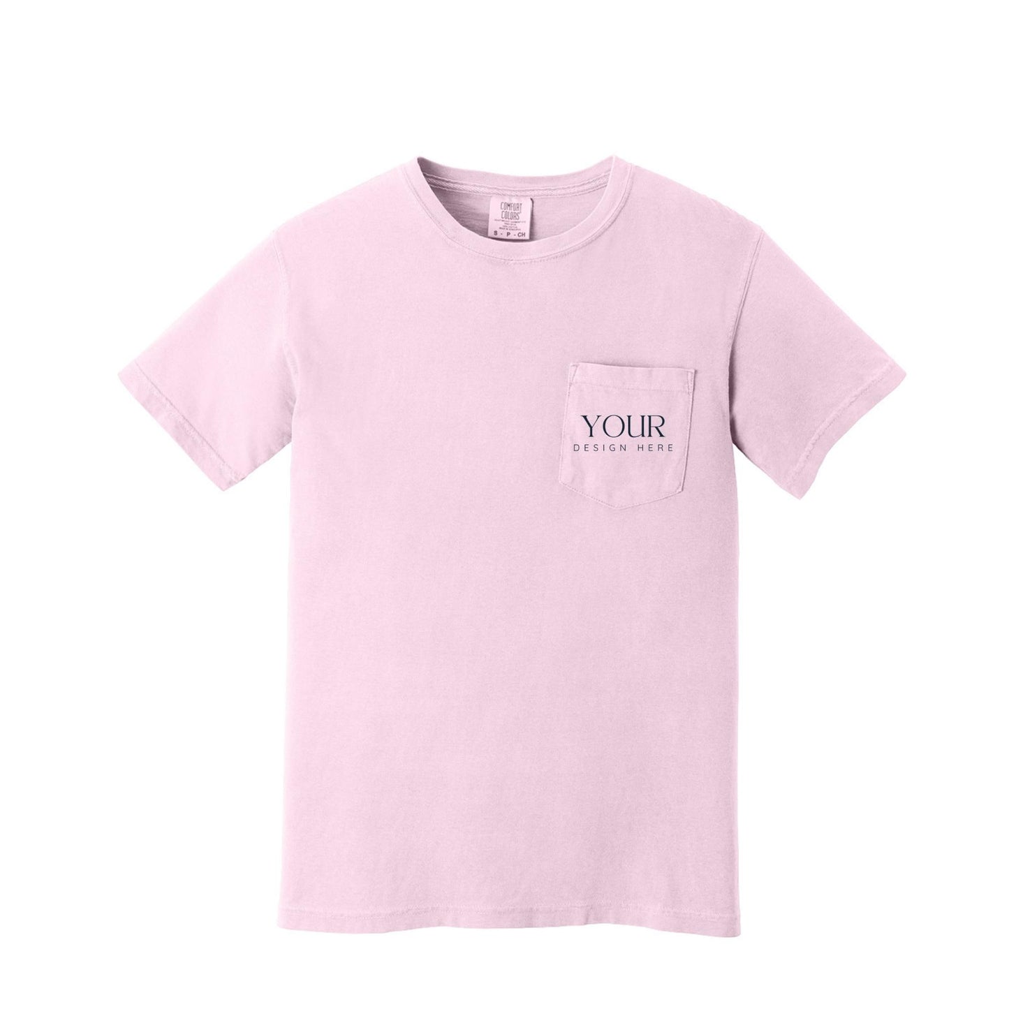 Comfort Colors 6030 Custom Pocket T-Shirt, Personalized Logo Shirt, Custom Business Tee, Front Back Logo Shirt, Company Team Shirt