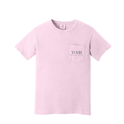 Comfort Colors 6030 Custom Pocket T-Shirt, Personalized Logo Shirt, Custom Business Tee, Front Back Logo Shirt, Company Team Shirt