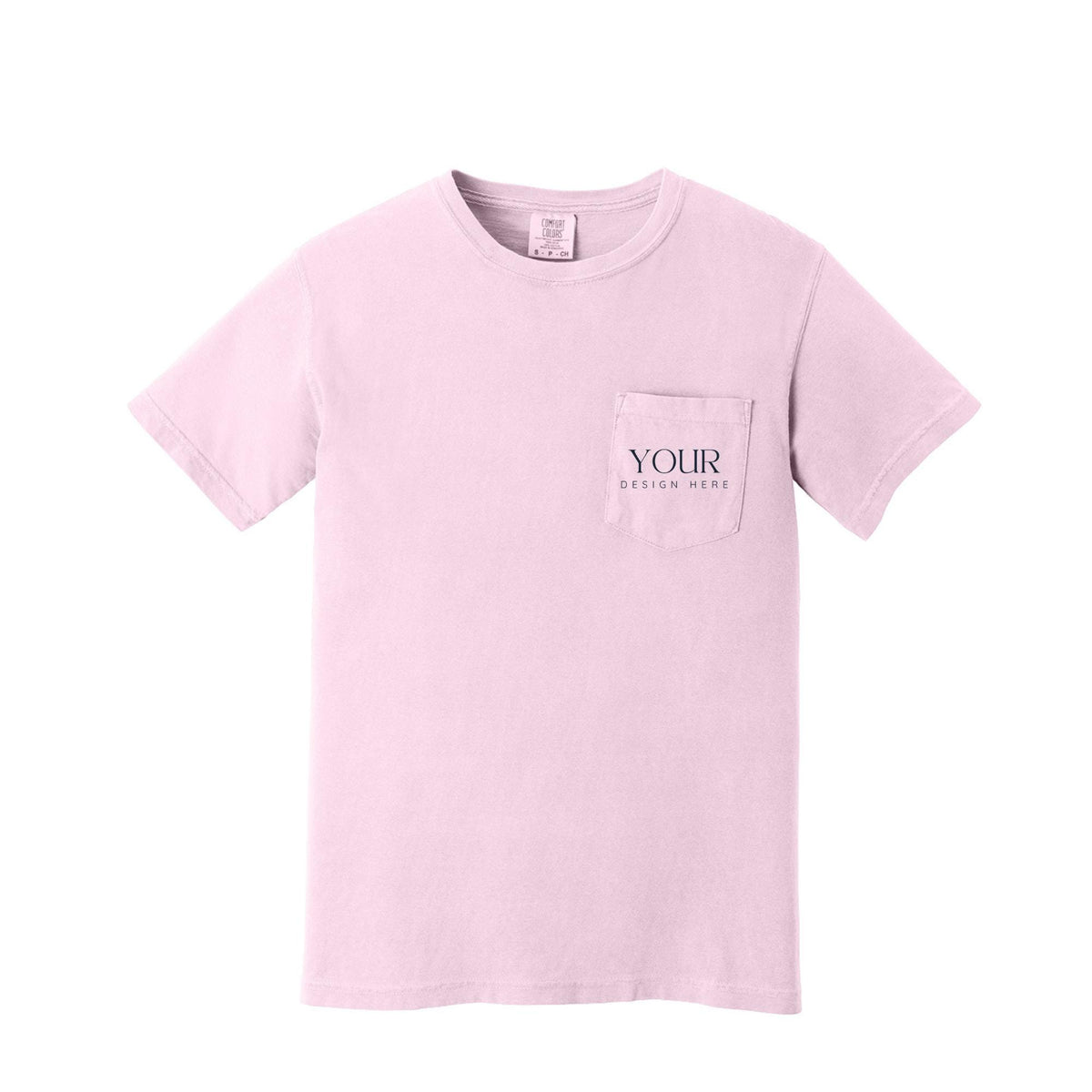 Comfort Colors 6030 Custom Pocket T-Shirt, Upload Your Logo, Personalized Business Shirt, Front Back Logo Tee