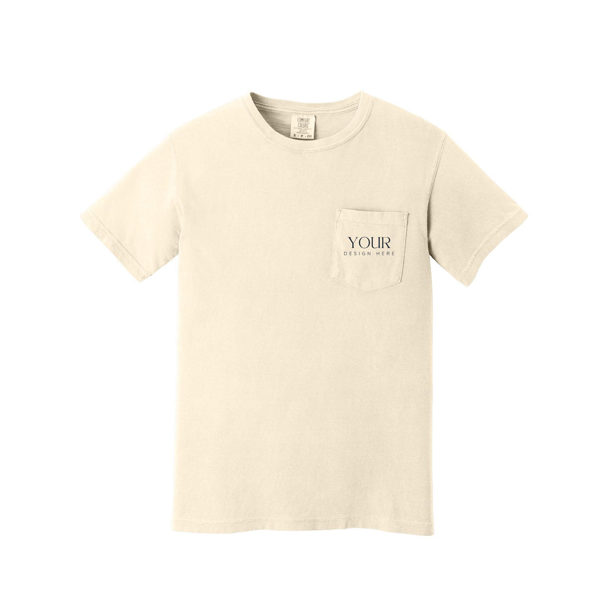 Comfort Colors 6030 Custom Pocket T-Shirt, Upload Your Logo, Personalized Business Shirt, Front Back Logo Tee