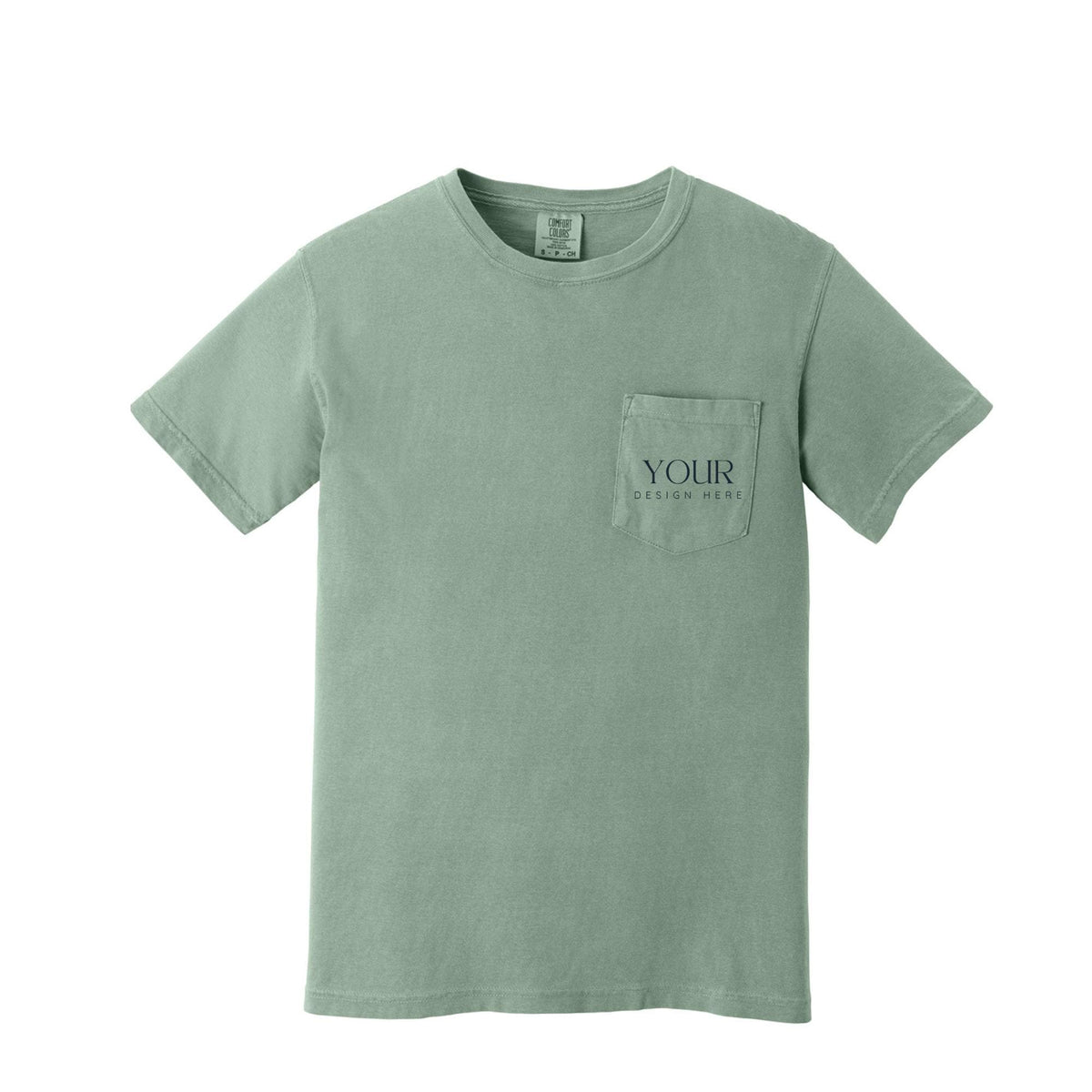 Comfort Colors 6030 Custom Pocket T-Shirt, Upload Your Logo, Personalized Business Shirt, Front Back Logo Tee