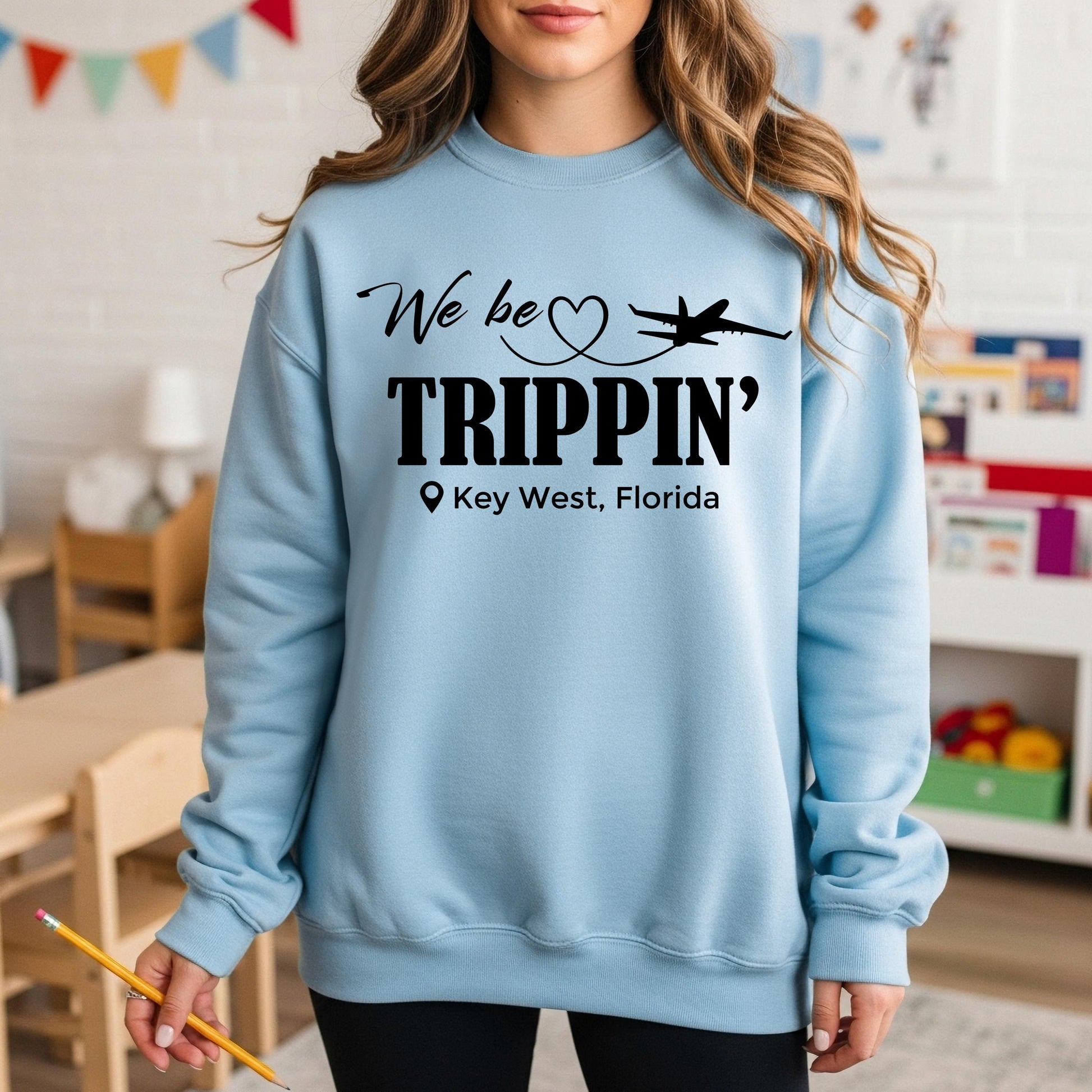 Custom Travel Sweatshirt, We Be Trippin Crewneck, Group Vacation Sweatshirt, Custom Destination Trip Sweatshirt, Family Trip Crewneck