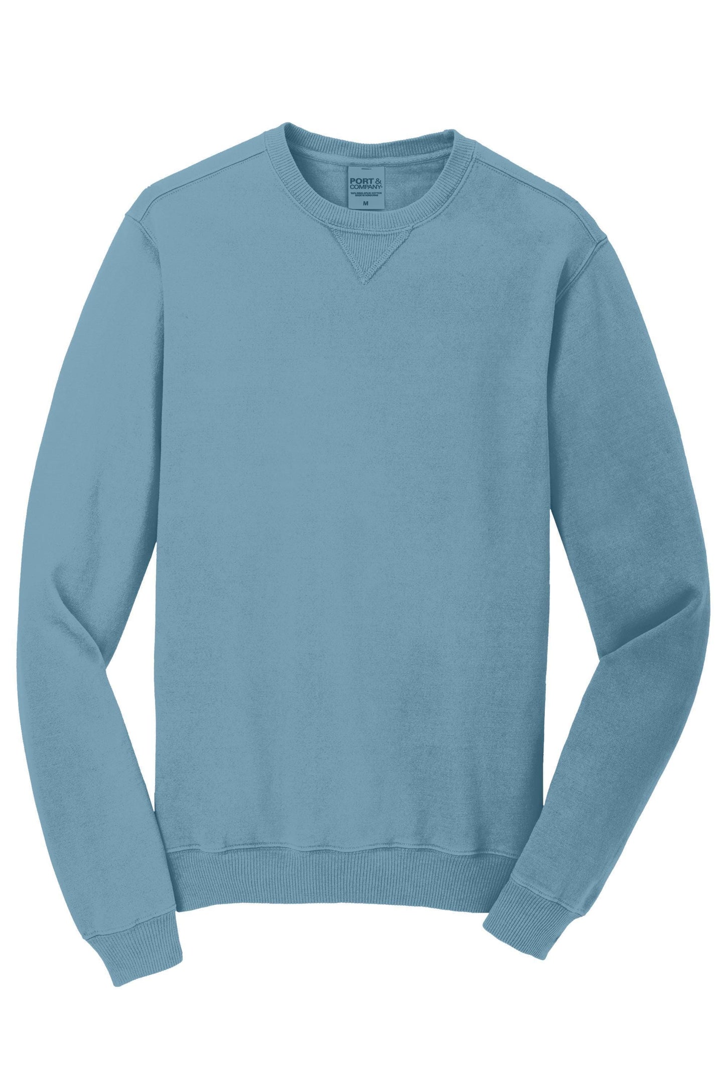 Custom Logo Crewneck Sweatshirt Port and Company PC098 Fleece Beach Wash Pullover