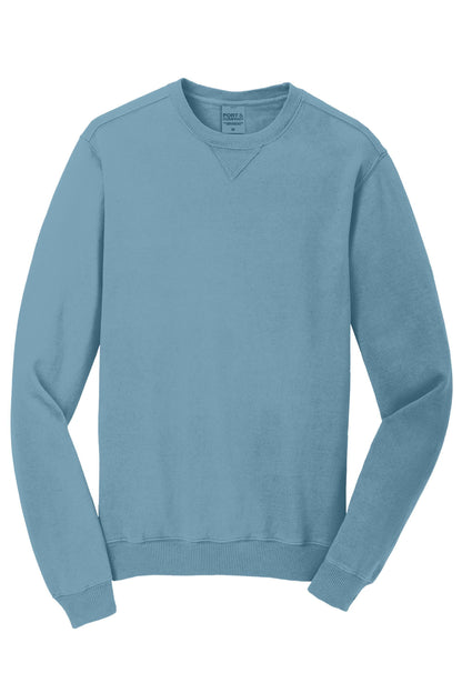 Custom Logo Crewneck Sweatshirt Port and Company PC098 Fleece Beach Wash Pullover