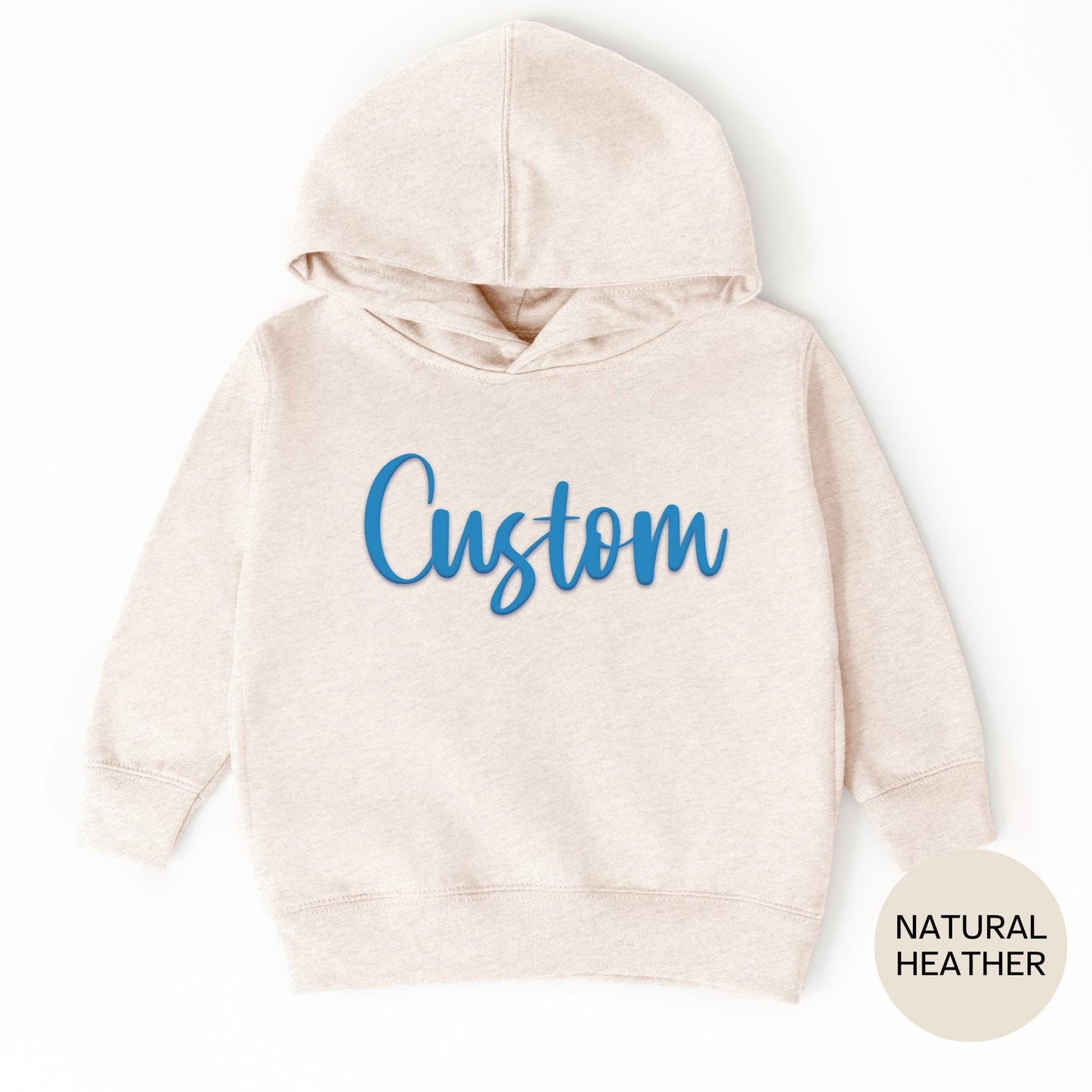 Toddler Puff Print Hoodie Rabbit Skins, Custom Name Toddler Hoodie, Raised Text Kids Hoodie, Personalized Puff Lettering Sweatshirt