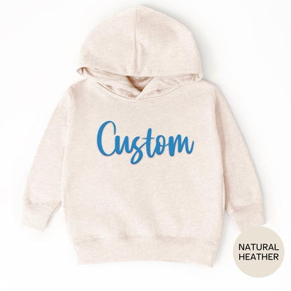 Toddler Puff Print Hoodie Rabbit Skins, Custom Name Toddler Hoodie, Raised Text Kids Hoodie, Personalized Puff Lettering Sweatshirt