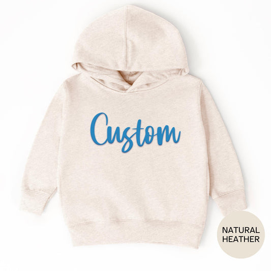 Toddler Puff Print Hoodie Rabbit Skins, Custom Name Toddler Hoodie, Raised Text Kids Hoodie, Personalized Puff Lettering Sweatshirt