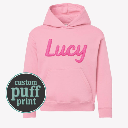 Custom Puff Print Kids T-shirt, Sweatshirt or Hoodie Personalized Name or Word(s) Sweatshirt