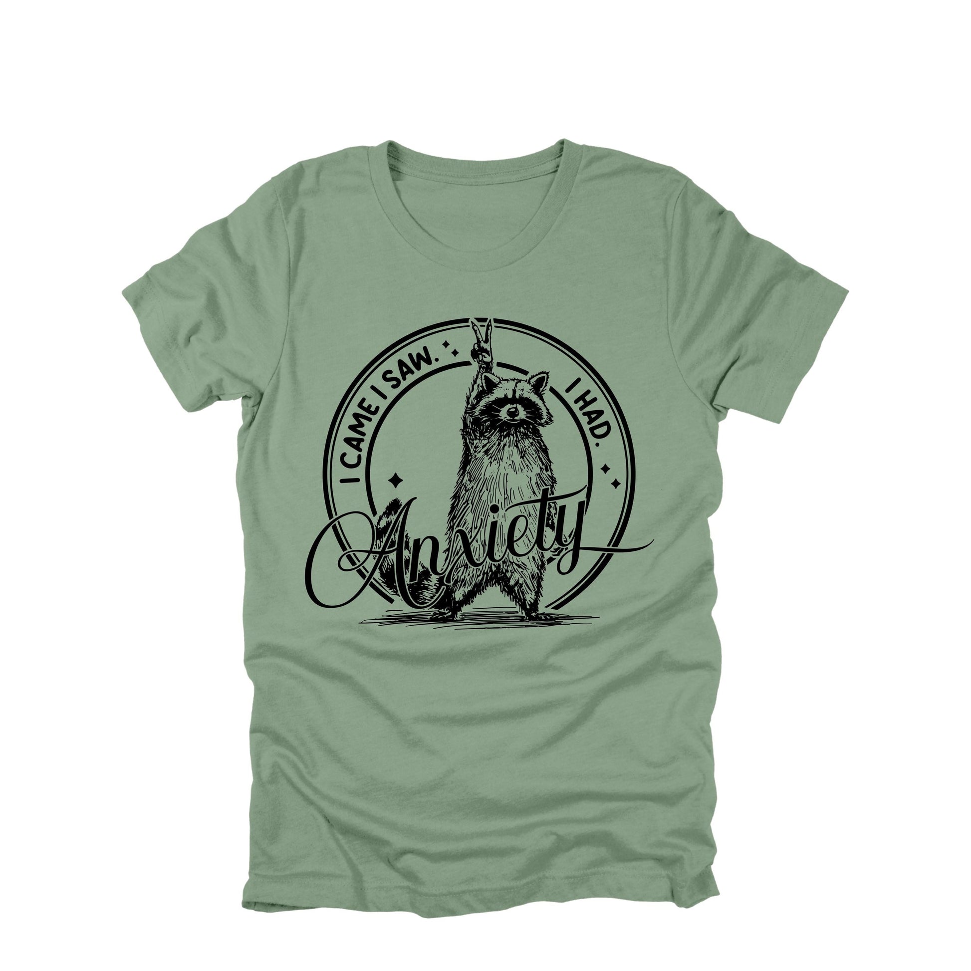 Funny Anxiety Raccoon Shirt I Came I Saw I Had Anxiety Graphic Tee